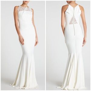 NWT Roland Mouret Mirah Gown Geometric Lace Stretch Double Crepe Wedding US 4